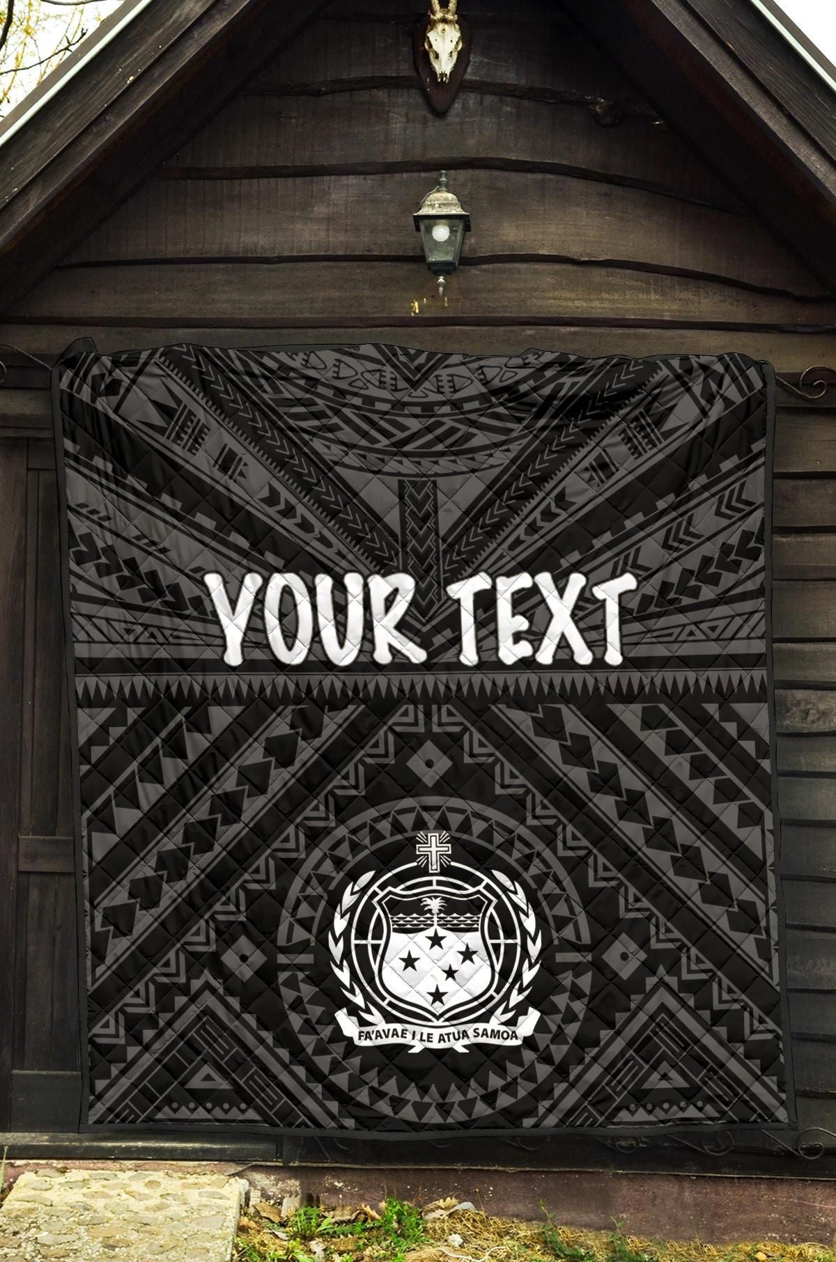 Samoa Personalised Premium Quilt  - Samoa Seal In Polynesian Tattoo Style