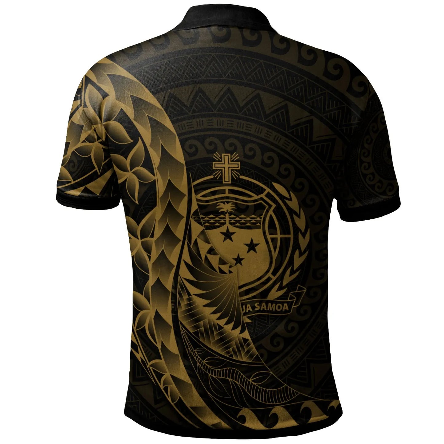 Samoa Polo Shirt - Custom Personalised Polynesian Pattern Style Gold Color