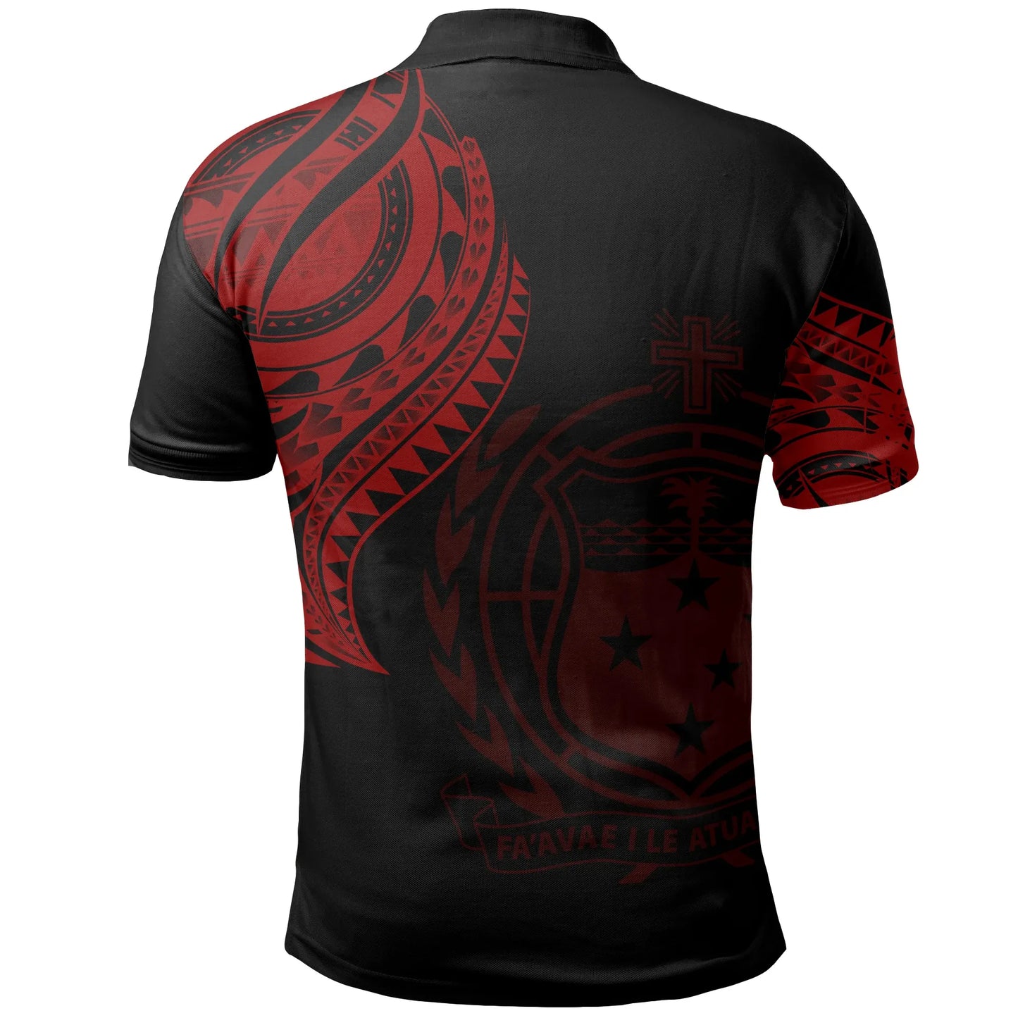 Samoa Polo Shirt - Samoan Tatau Red Patterns