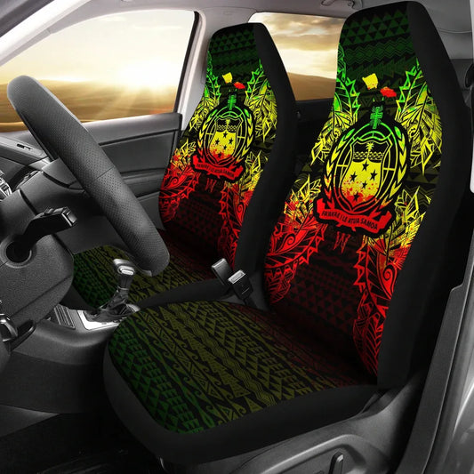Samoa Car Seat Cover - Samoa Coat Of Arms Map Reggae