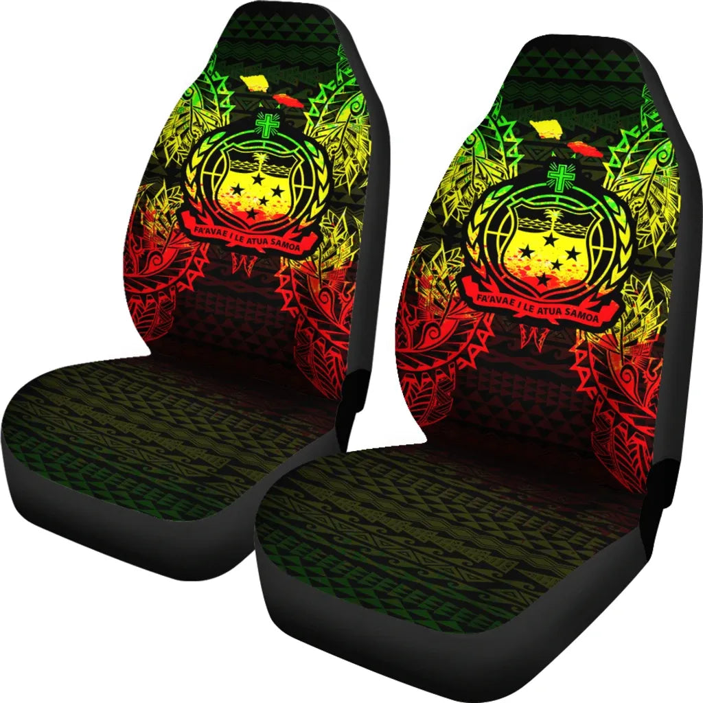 Samoa Car Seat Cover - Samoa Coat Of Arms Map Reggae
