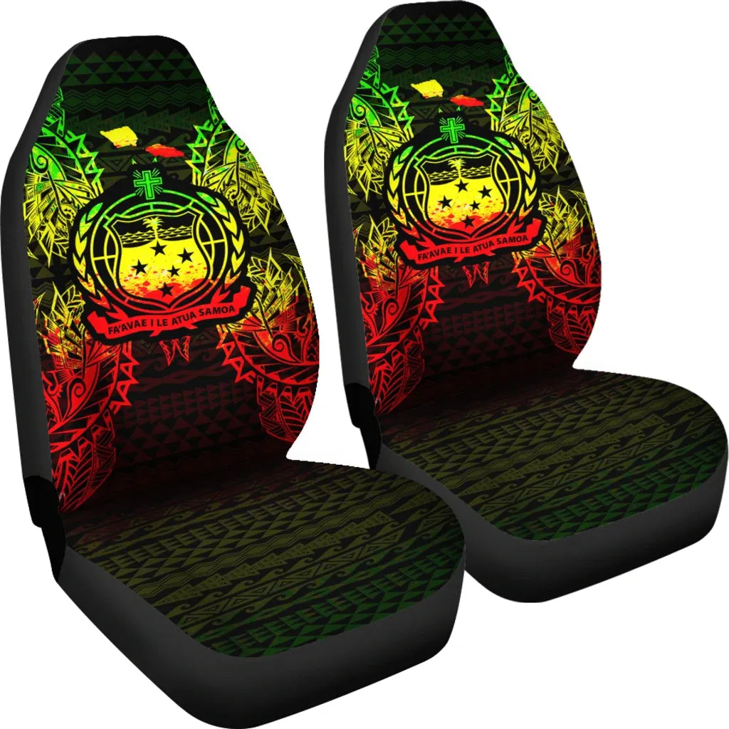Samoa Car Seat Cover - Samoa Coat Of Arms Map Reggae