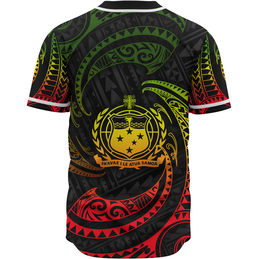 Samoa Polynesian Baseball Shirt - Reggae Tribal Wave