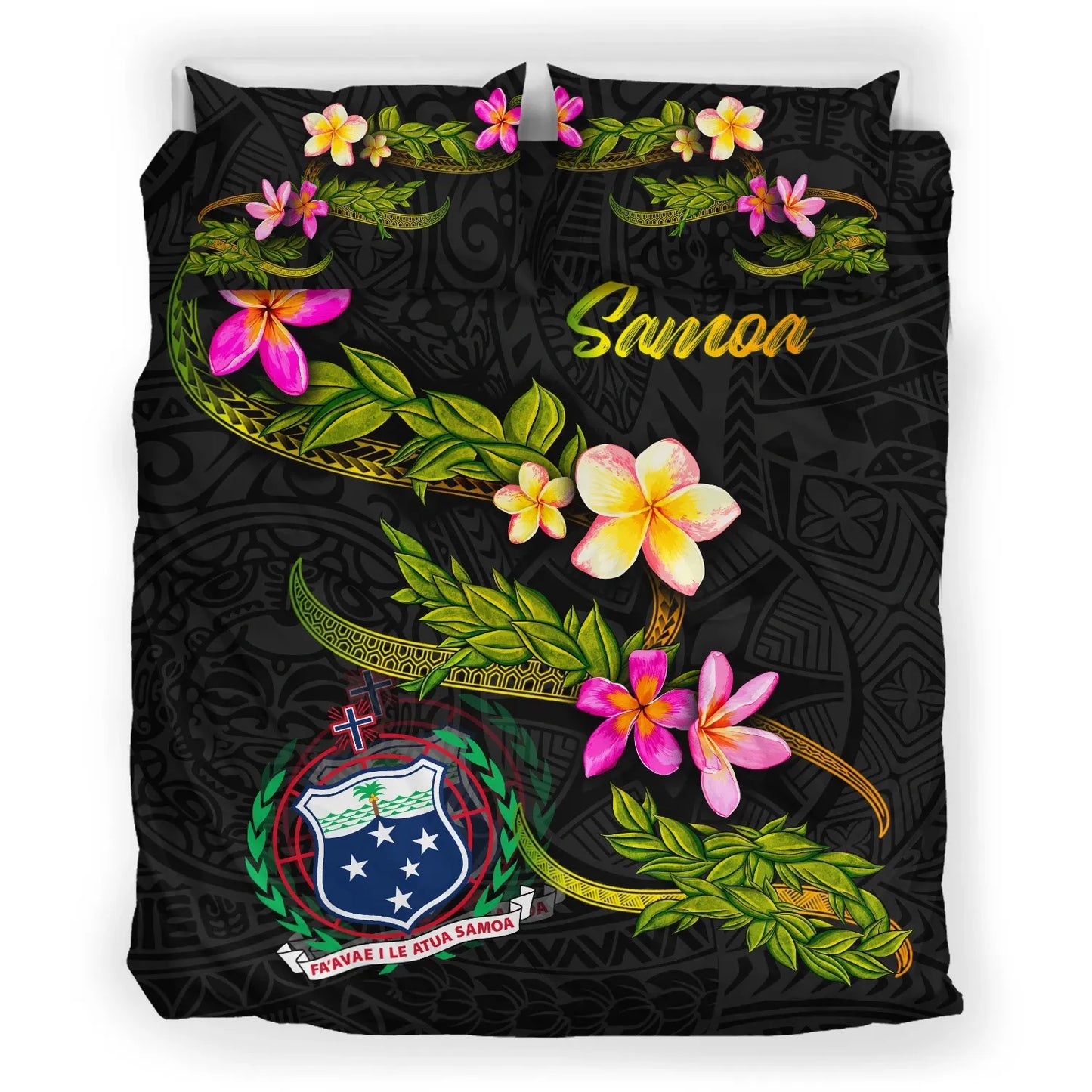 Samoa Polynesian Bedding Set - Plumeria Tribal