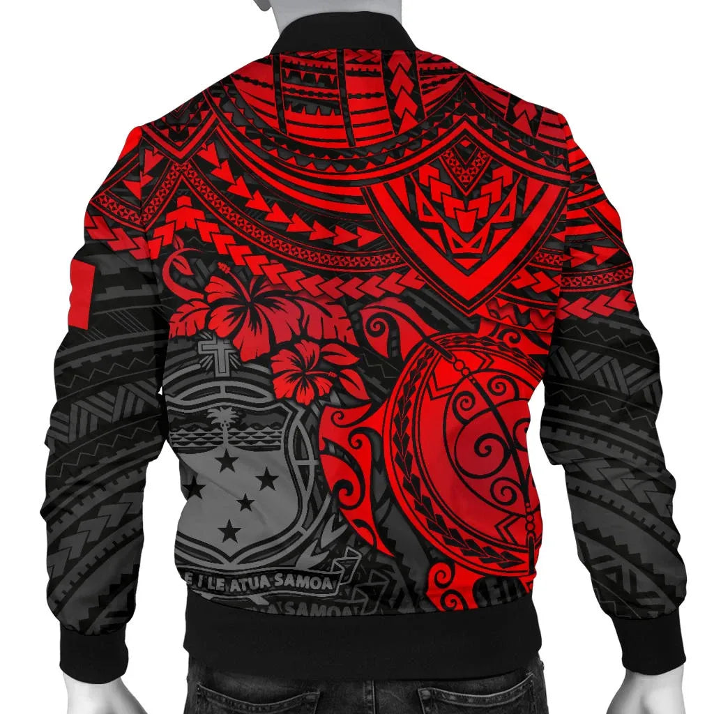 Samoa Polynesian Bomber Jacket - Red Turtle