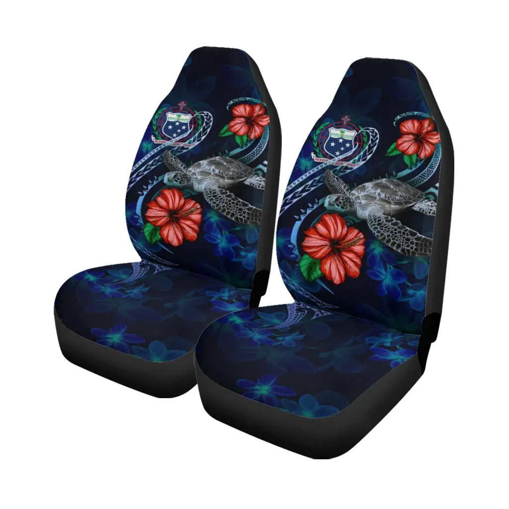 Samoa Polynesian Car Seat Covers - Blue Turtle Hibiscus