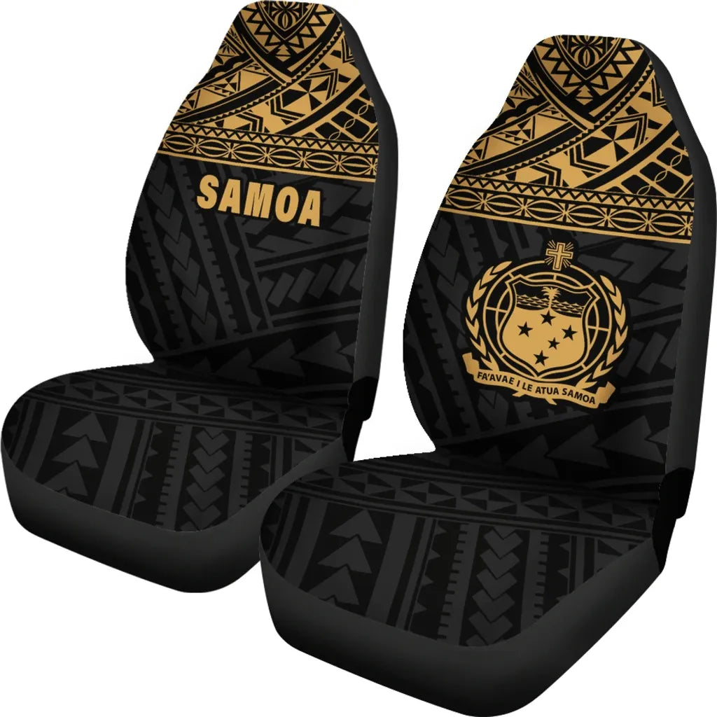Samoa Car Seat Covers - Samoa Gold Coat Of Arms Polynesian Tattoo