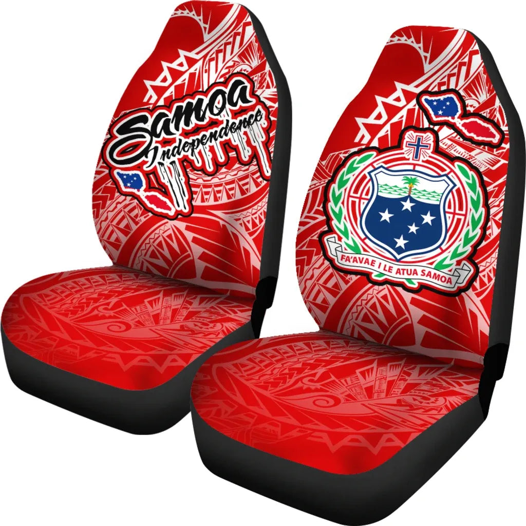 Samoa Polynesian Car Seat Covers - Independence Day Red Version