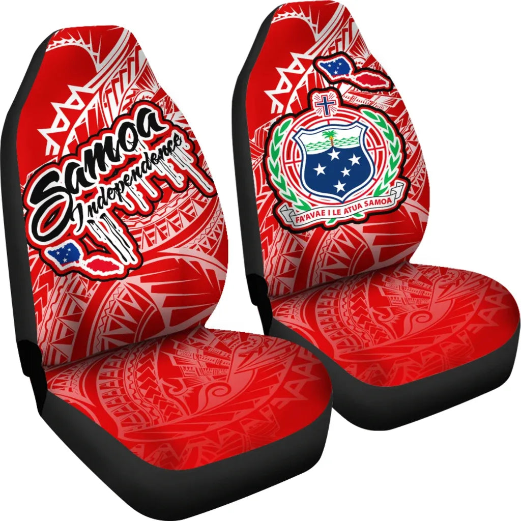 Samoa Polynesian Car Seat Covers - Independence Day Red Version
