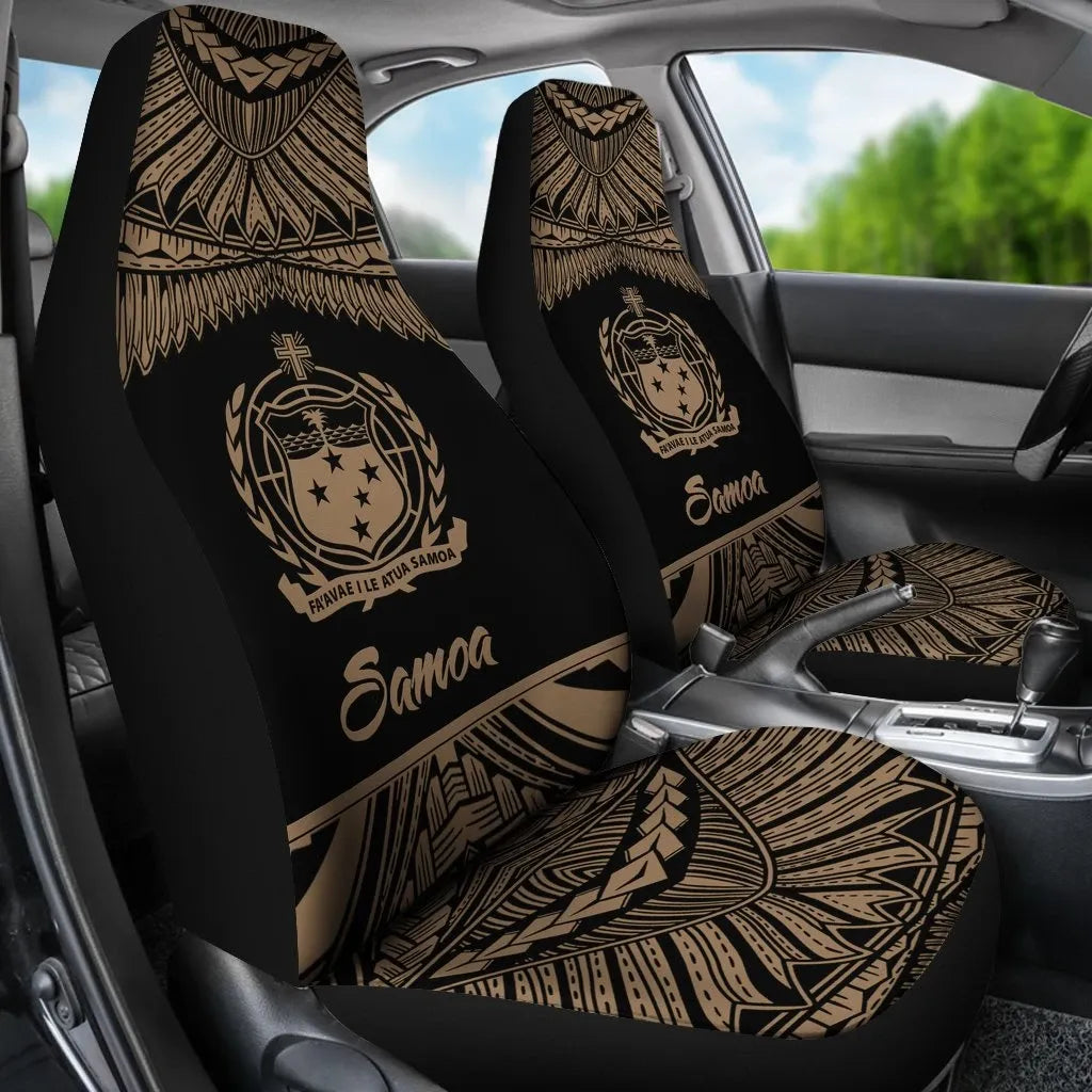 Samoa Polynesian Car Seat Covers - Pride Gold Version