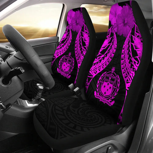 Samoa Polynesian Car Seat Covers Pride Seal And Hibiscus Pink
