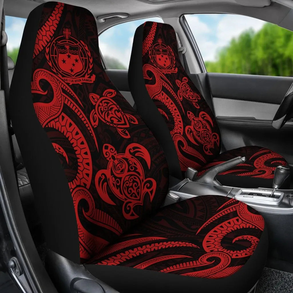 Samoa Polynesian Car Seat Covers - Red Tentacle Turtle