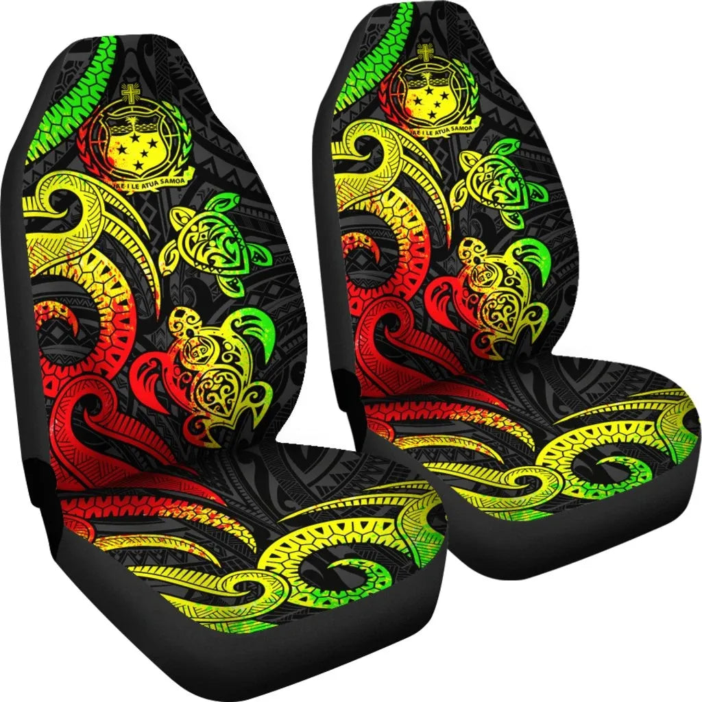 Samoa Polynesian Car Seat Covers - Reggae Tentacle Turtle