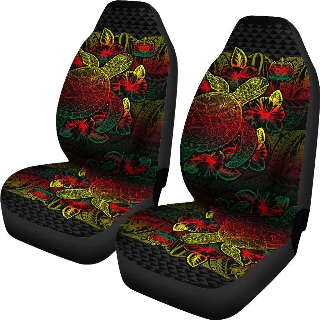 Samoa Car Seat Covers - Samoa Coat Of Arms Turtle Hibiscus Reggae