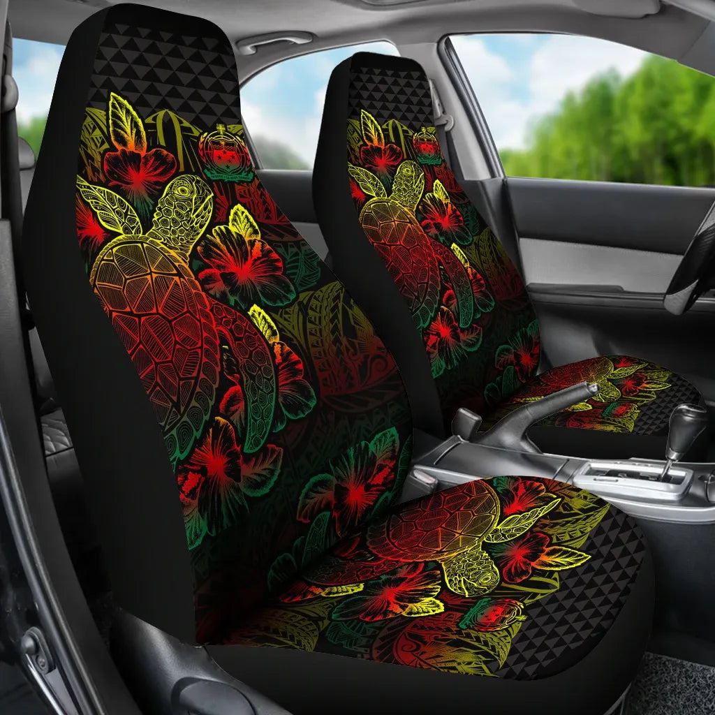 Samoa Car Seat Covers - Samoa Coat Of Arms Turtle Hibiscus Reggae