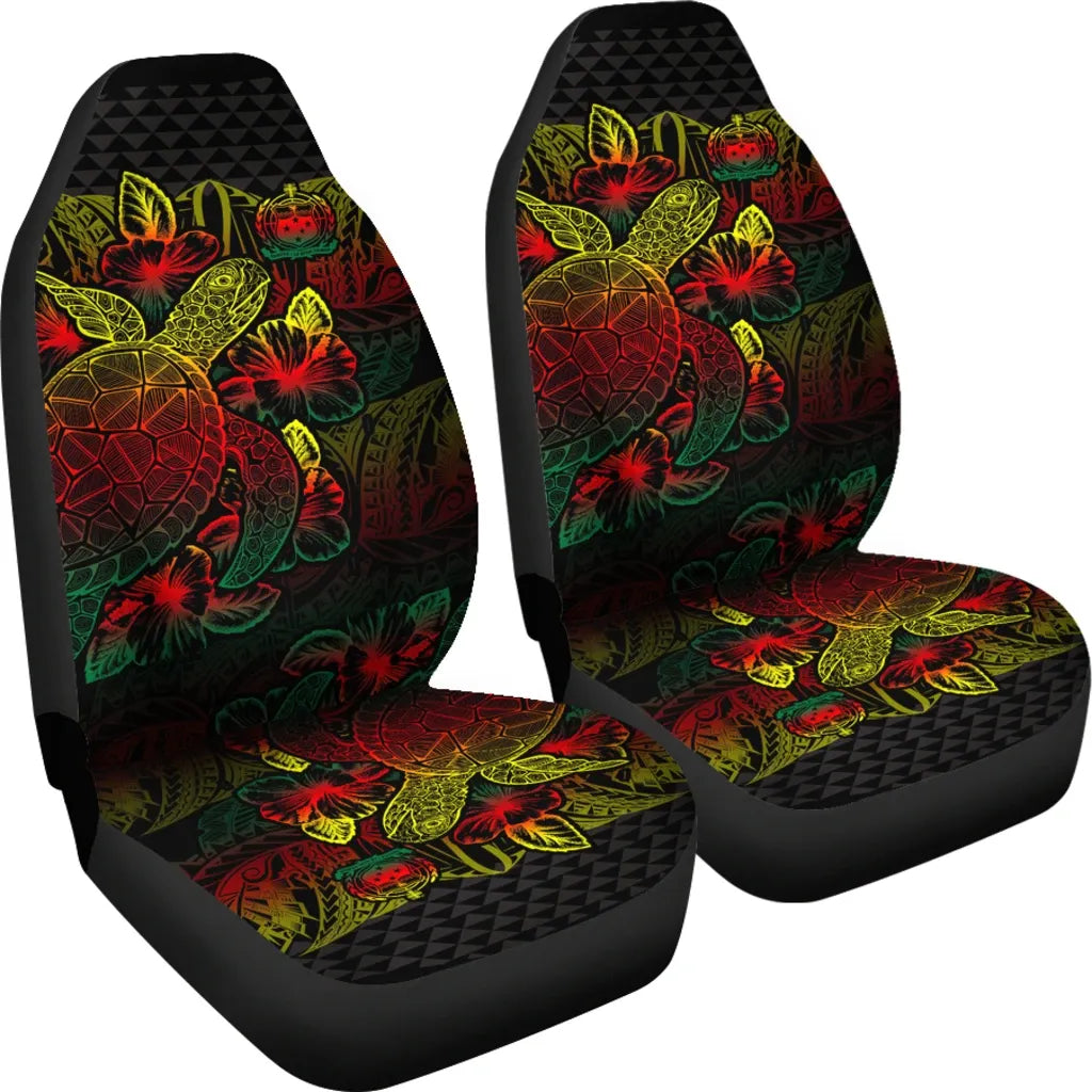 Samoa Car Seat Covers - Samoa Coat Of Arms Turtle Hibiscus Reggae