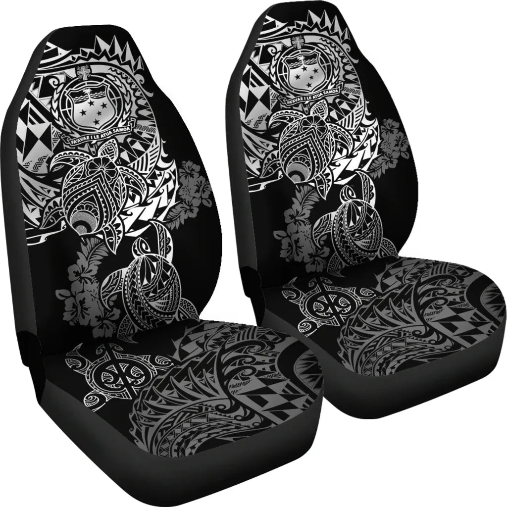 Samoa Polynesian Car Seat Covers - White Turtle Flowing