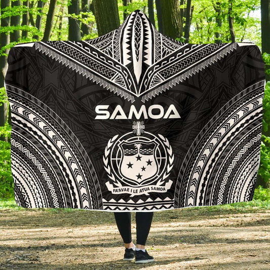 Samoa Polynesian Chief Hooded Blanket - Black Version
