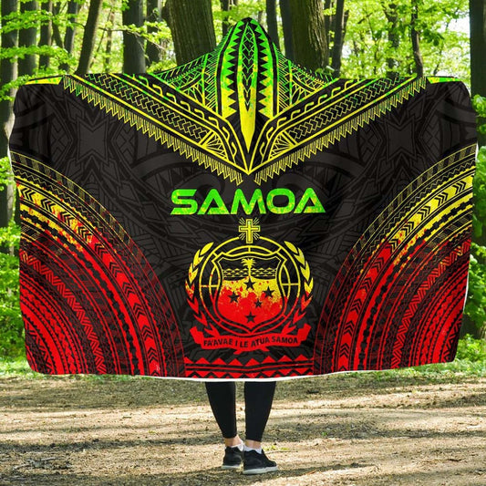 Samoa Polynesian Chief Hooded Blanket - Reggae Version