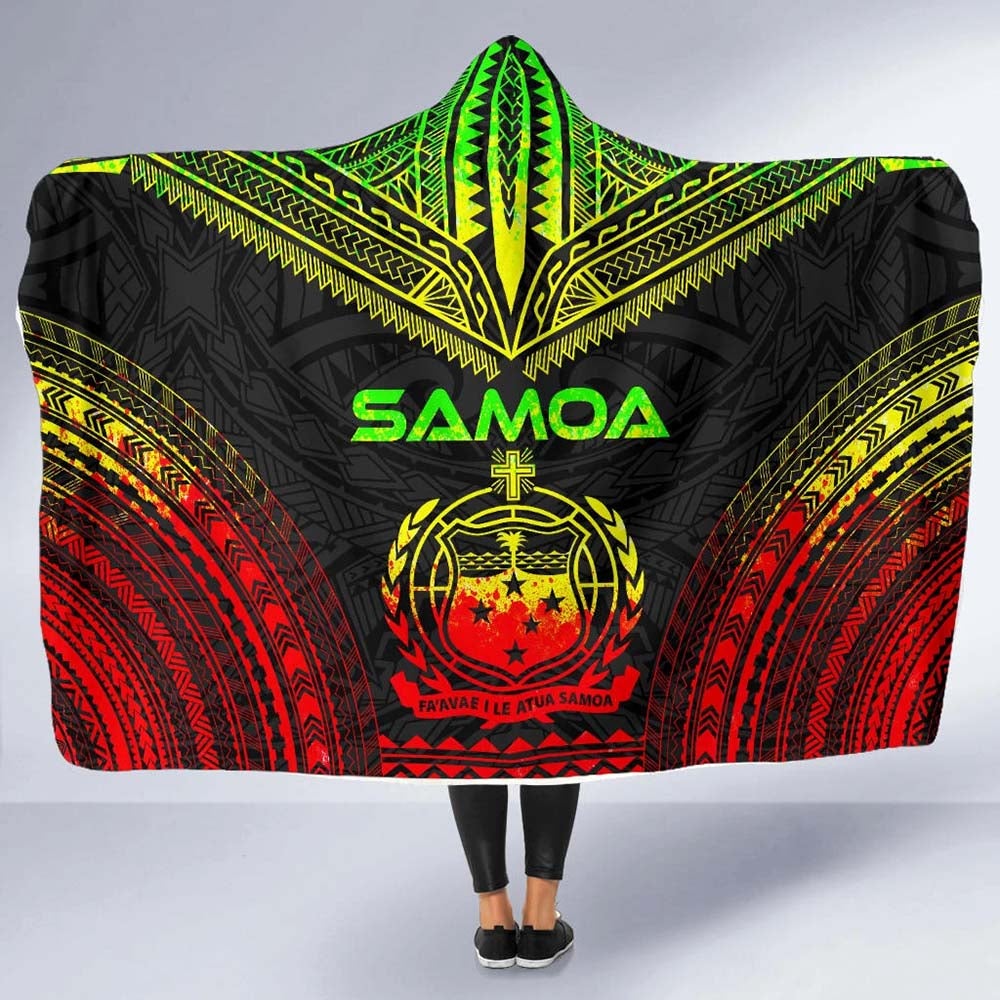 Samoa Polynesian Chief Hooded Blanket - Reggae Version