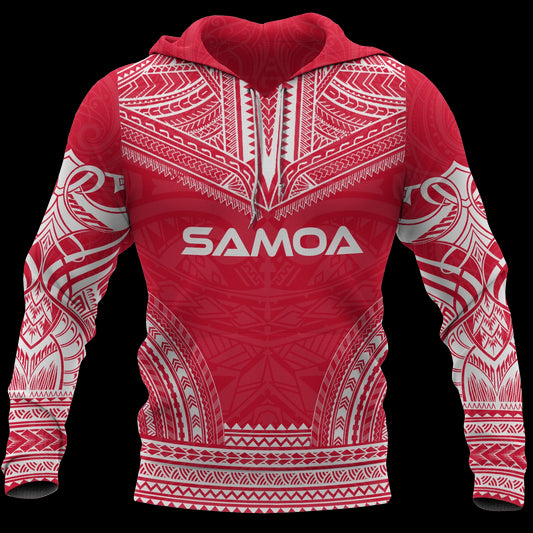 Samoa Polynesian Chief Hoodie - Red Version