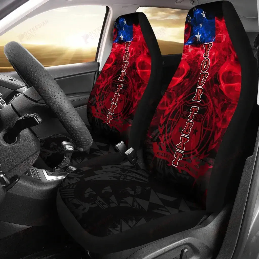 Samoa Polynesian Custom Personalised Car Seat Cover Smoking Style