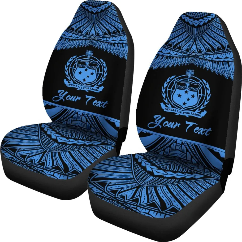 Samoa Polynesian Custom Personalised Car Seat Covers - Pride Blue Version