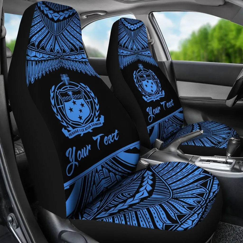 Samoa Polynesian Custom Personalised Car Seat Covers - Pride Blue Version