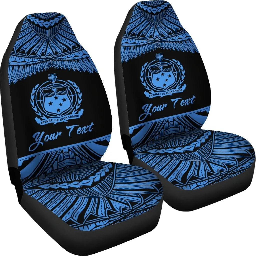 Samoa Polynesian Custom Personalised Car Seat Covers - Pride Blue Version