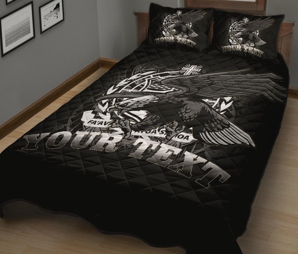 Samoa Polynesian Custom Personalised Quilt Bed Set - Samoa Eagle
