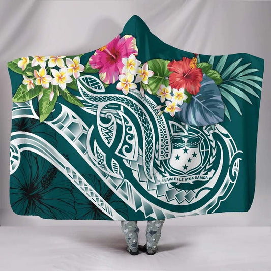 Samoa Polynesian Hooded Blanket - Summer Plumeria