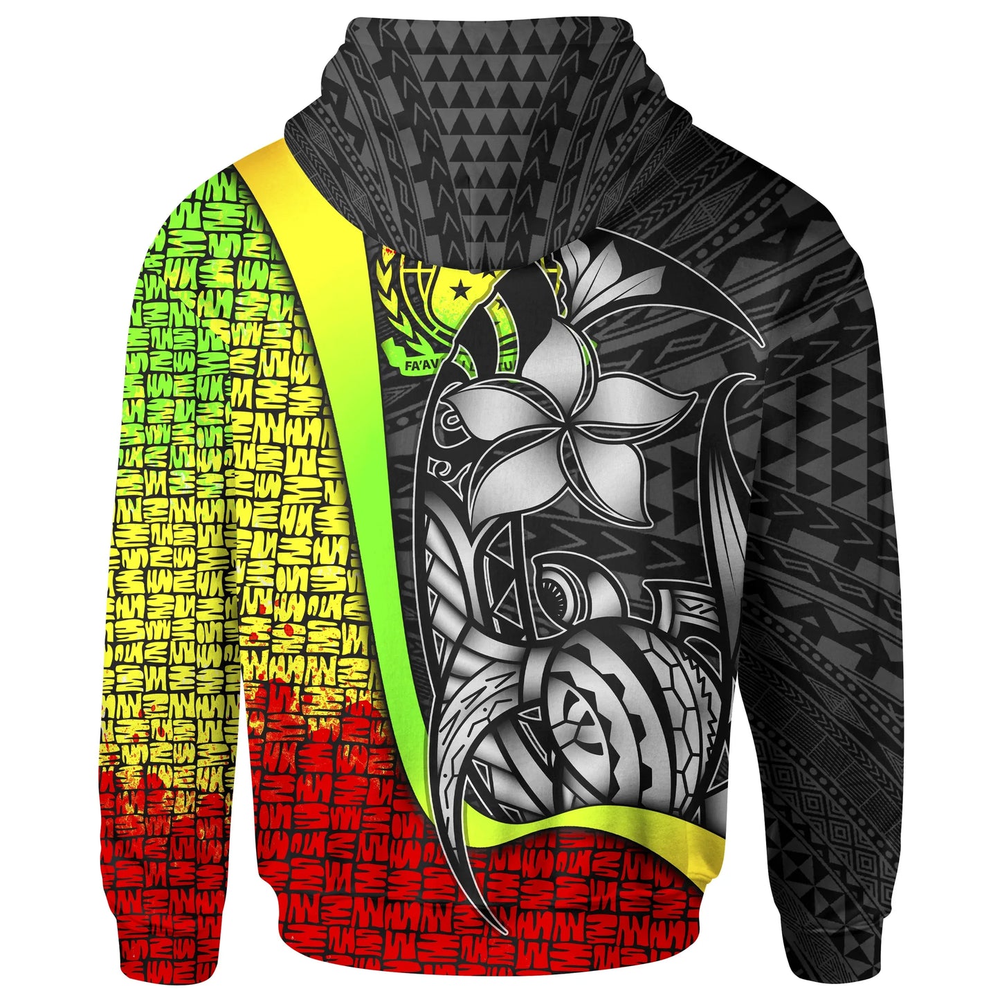 Samoa Polynesian Hoodie Reggae - Turtle with Hook