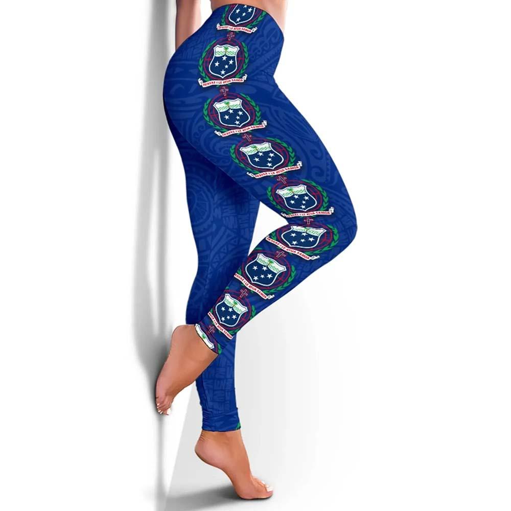 Samoa Polynesian Legging - Coat Of Arm Linked Style