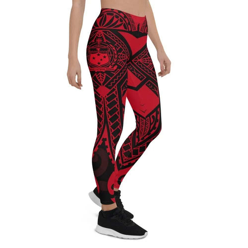 Samoa Polynesian Legging - Samoa Red Seal with Polynesian Tattoo