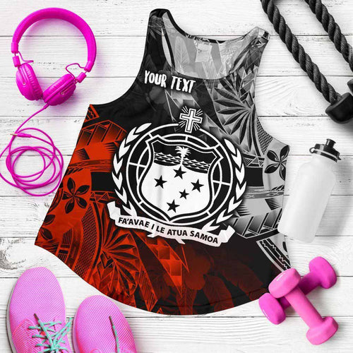 Samoa Polynesian Personalised Women Racerback Tank - Vintage Polynesian Style