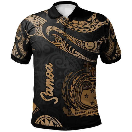 Samoa Polynesian Polo Shirt - Poly Tattoo Gold Version