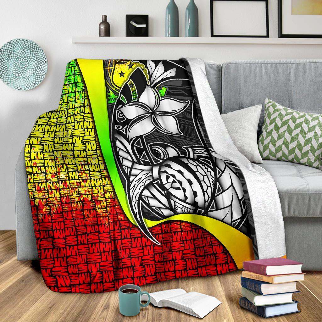 Samoa Polynesian Premium Blanket Reggae - Turtle With Hook