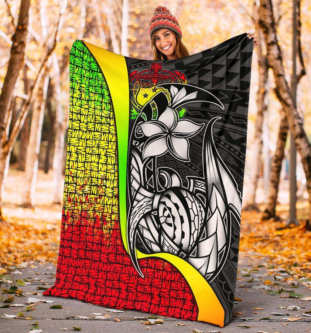 Samoa Polynesian Premium Blanket Reggae - Turtle With Hook
