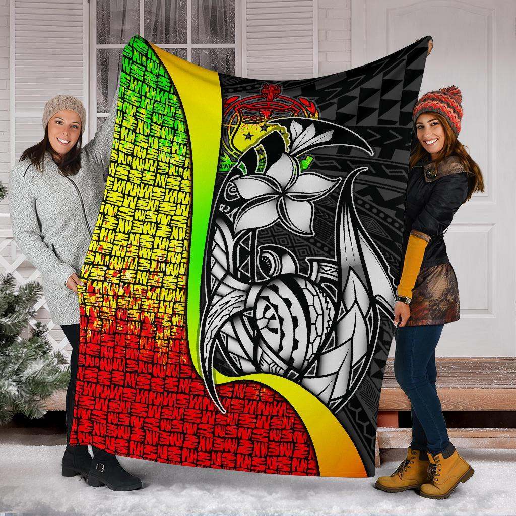 Samoa Polynesian Premium Blanket Reggae - Turtle With Hook