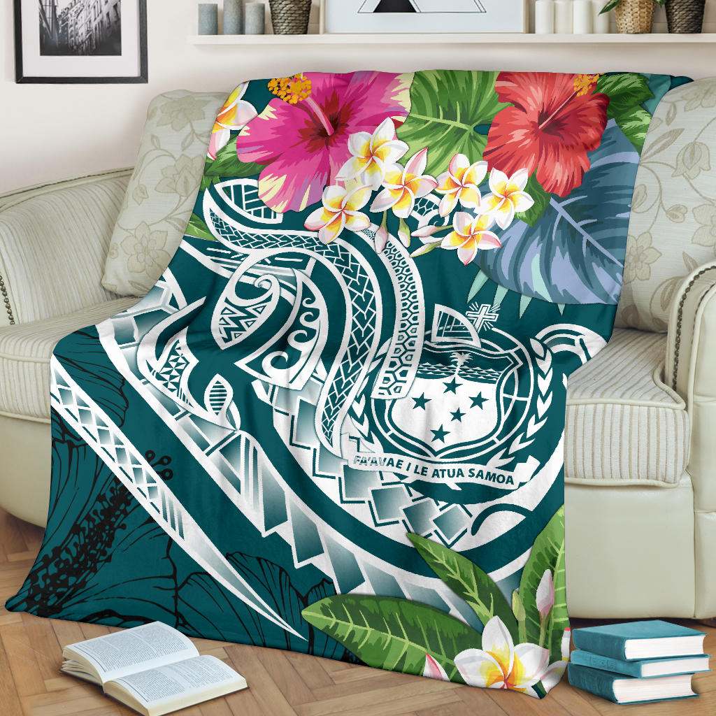 Samoa Polynesian Premium Blanket - Summer Plumeria
