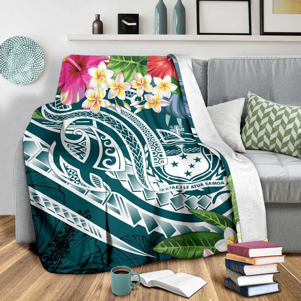Samoa Polynesian Premium Blanket - Summer Plumeria