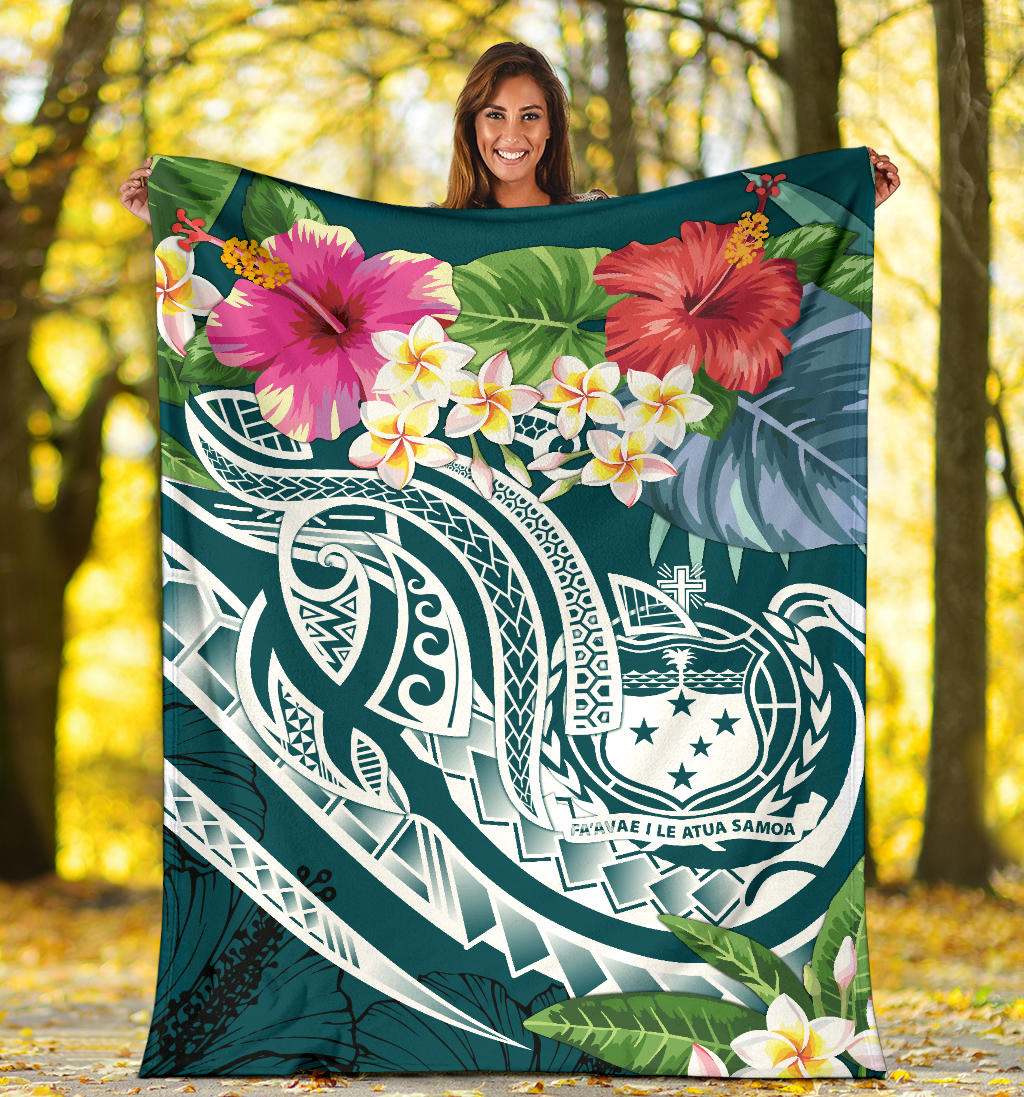 Samoa Polynesian Premium Blanket - Summer Plumeria