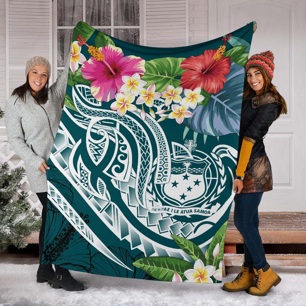Samoa Polynesian Premium Blanket - Summer Plumeria