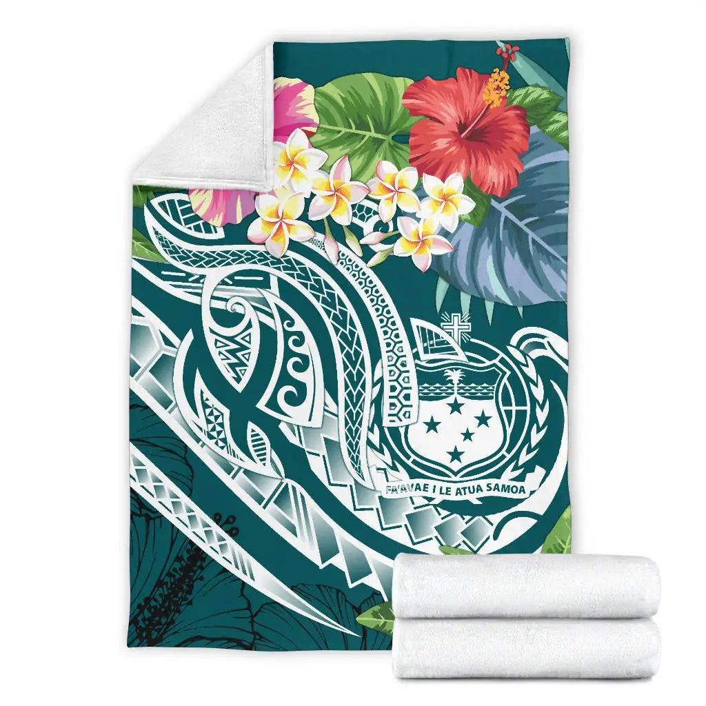 Samoa Polynesian Premium Blanket - Summer Plumeria