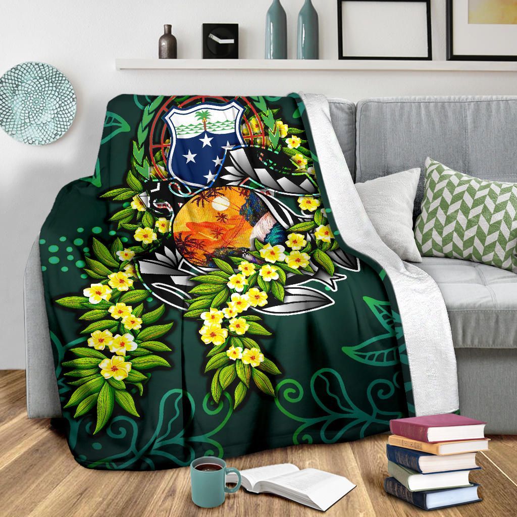 Samoa Polynesian Premium Blanket - Ti Leaf Lei Turtle