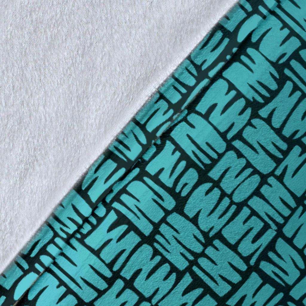 Samoa Polynesian Premium Blanket Turquoise - Turtle With Hook
