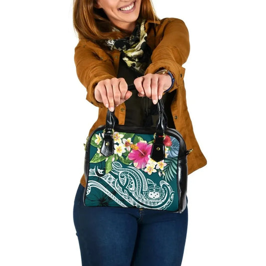 Samoa Polynesian Shoulder Handbag - Summer Plumeria
