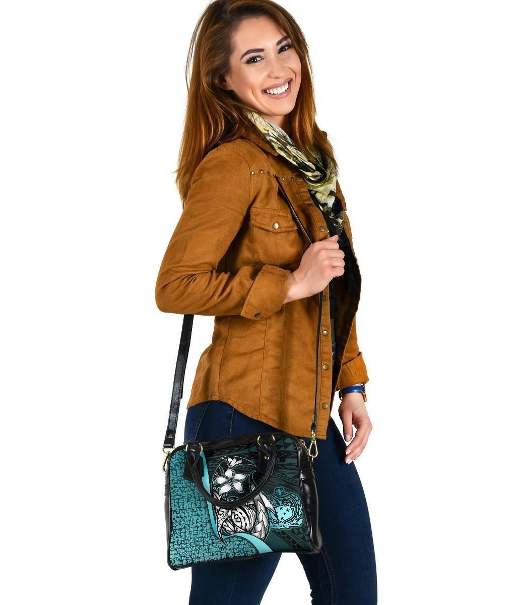 Samoa Polynesian Shoulder Handbag Turquoise - Turtle With Hook