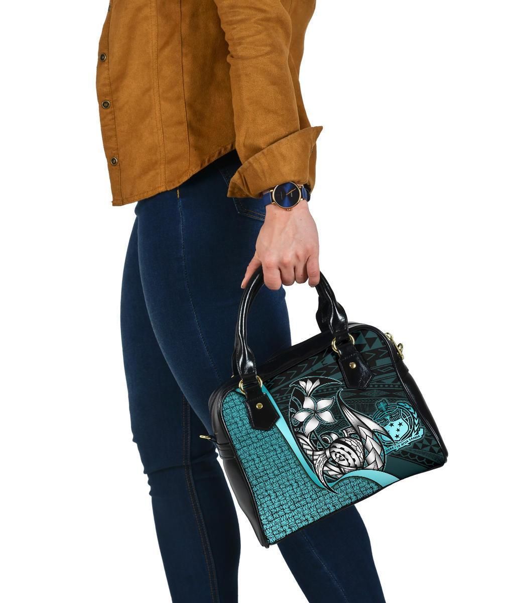 Samoa Polynesian Shoulder Handbag Turquoise - Turtle With Hook