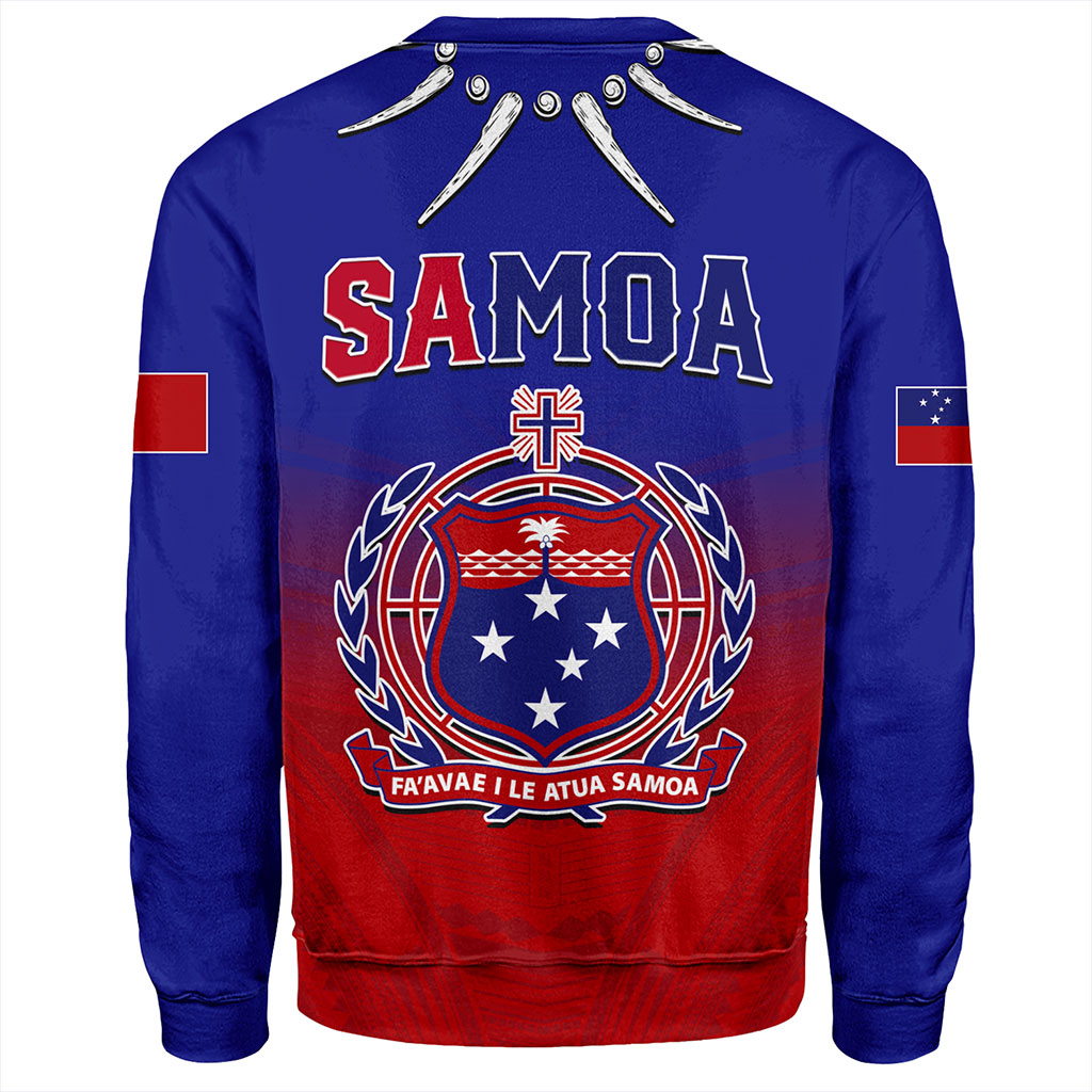 Samoa Sweatshirt Polynesian Tribal Ula Nifo Round